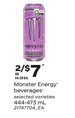 MONSTER ENERGY® BEVERAGES†, 444-473 ML