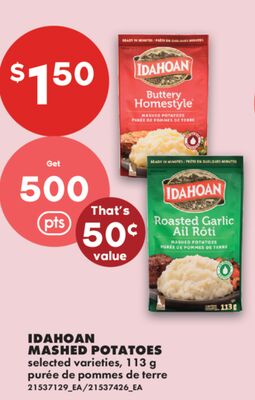 IDAHOAN MASHED POTATOES, 113 g
