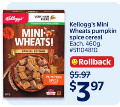 Kellogg's Mini Wheats pumpkin spice cereal