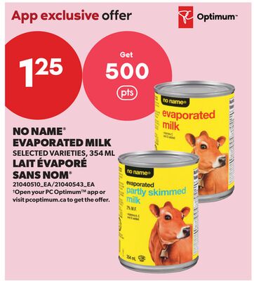 NO NAME® EVAPORATED MILK, 354 ML