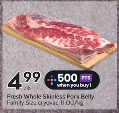 Fresh Whole Skinless Pork Belly