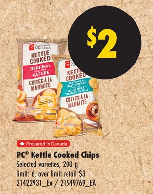PC® KETTLE COOKED CHIPS, 200 g