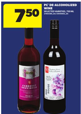 PC DE-ALCOHOLIZED WINE, 750 ML