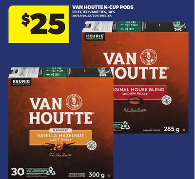 VAN HOUTTE K-CUP PODS, 30'S