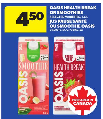 OASIS HEALTH BREAK OR SMOOTHIES, 1.6 L