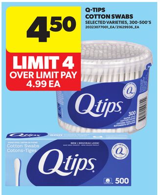 Q-TIPS COTTON SWABS, 300-500'S