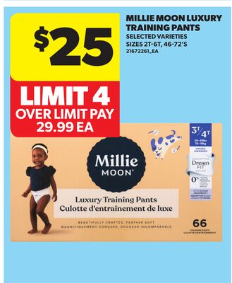 MILLIE MOON LUXURY TRAINING PANTS, 46-72'S