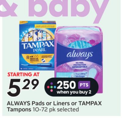 Pads or Liners or Tampons - Big Earn
