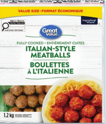 Great Value frozen Italian-style chicken and beef meatballs or meat, seafood or appetizer value bags