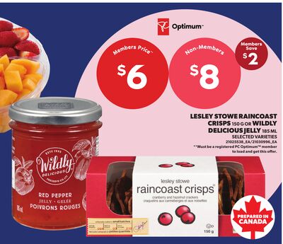 LESLEY STOWE RAINCOAST CRISPS 150 G OR WILDLY DELICIOUS JELLY 185 ML