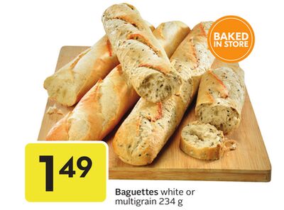 Baguettes white or multigrain