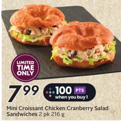 Mini Croissant Chicken Cranberry Salad Sandwiches - Big Earn