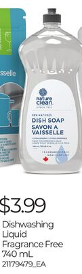 DISHWASHING LIQUID FRAGRANCE FREE, 740 ML