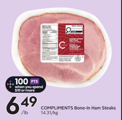 COMPLIMENTS Bone-In Ham Steaks - Big Earn