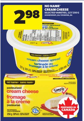 NO NAME® CREAM CHEESE, 227/250 G