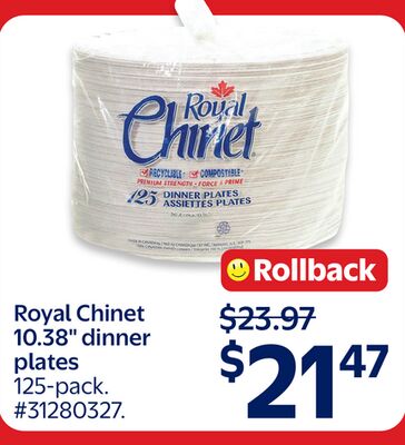 Royal Chinet 10.38" dinner plates