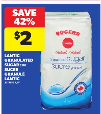 LANTIC GRANULATED SUGAR, 2 KG