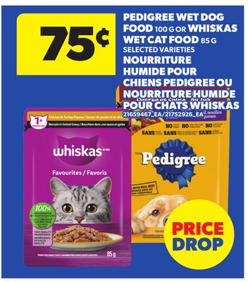 PEDIGREE WET DOG FOOD, 100 G OR WHISKAS WET CAT FOOD, 85 G