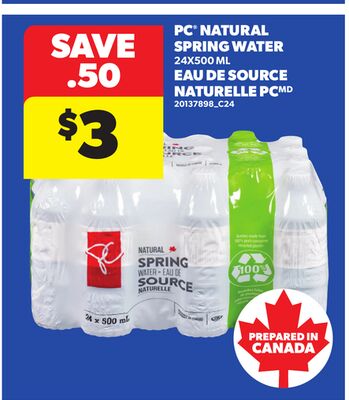 PC® NATURAL SPRING WATER, 24X500 ML