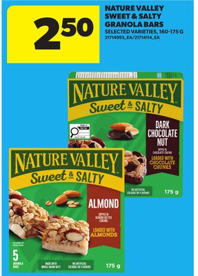 NATURE VALLEY SWEET & SALTY GRANOLA BARS, 160-175 G