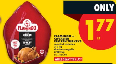 FLAMINGO OR CAVALIER FROZEN TURKEY, 3-9 kg