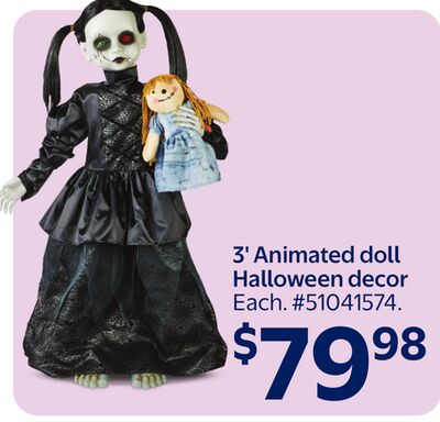 3' Animated doll Halloween decor