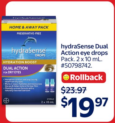 hydraSense Dual Action eye drops