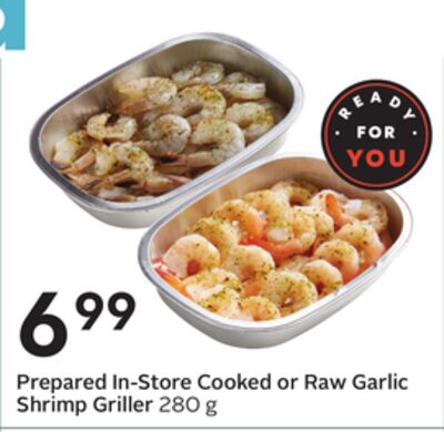 Prepared In-Store Cooked or Raw Garlic Shrimp Griller