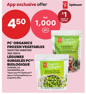 PC® ORGANICS FROZEN VEGETABLES, 300-500 G