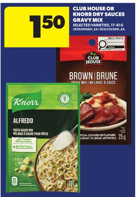 CLUB HOUSE OR KNORR DRY SAUCES GRAVY MIX, 17-41 G