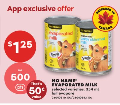 NO NAME® EVAPORATED MILK, 354 mL