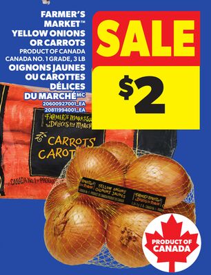 FARMER'S MARKET™ YELLOW ONIONS OR CARROTS
