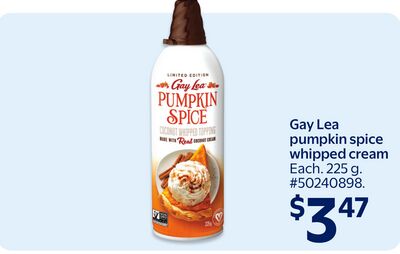 Gay Lea pumpkin spice whipped cream