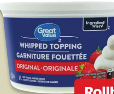 Great Value whipped topping 1 L