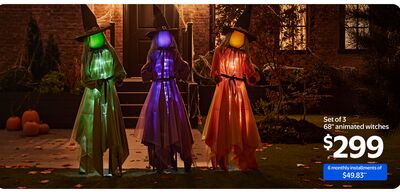 Set of 3 6ft animated witches