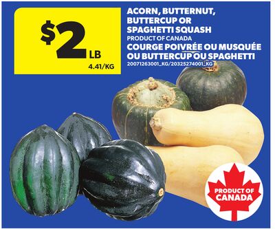 ACORN, BUTTERNUT, BUTTERCUP OR SPAGHETTI SQUASH