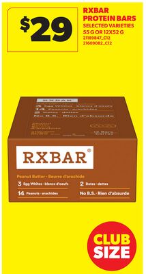 RXBAR PROTEIN BARS, 55 G OR 12X52 G