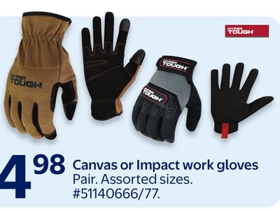 Canvas or Impact work gloves