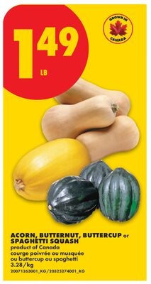 ACORN, BUTTERNUT BUCKET or SPAGHETTI SQUASH