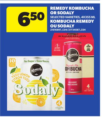 KOMBUCHA REMEDY OR SODALY, 4X355 ML