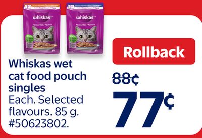 Whiskas wet cat food pouch singles