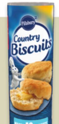Pillsbury ready-to-bake country biscuits or cinnamon rolls