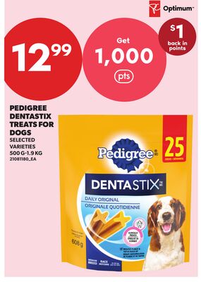 PEDIGREE DENTASTIX TREATS FOR DOGS, 500 G-1.9 KG
