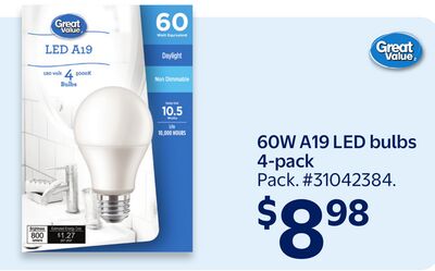 60W A19 LED bulbs