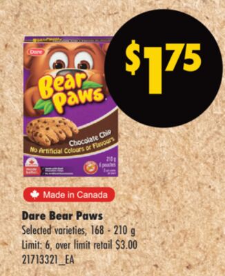 DARE BEAR PAWS, 168-210 G
