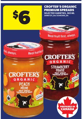 CROFTER'S ORGANIC PREMIUM SPREADS, 383 ML