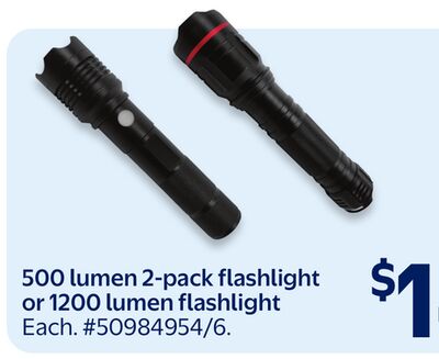 500 lumen 2-pack flashlight or 1200 lumen flashlight