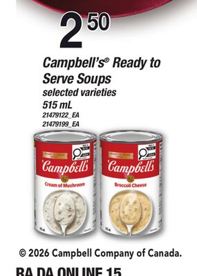 CAMPBELL'S® READY TO SERVE SOUPS, 515 ML