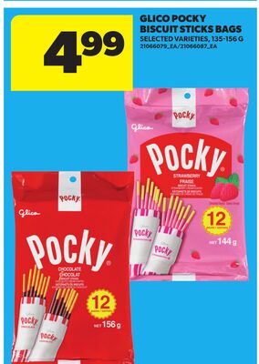 GLICO POCKY BISCUIT STICKS BAGS, 135-156 G