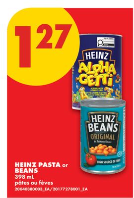 HEINZ PASTA or BEANS, 398 mL